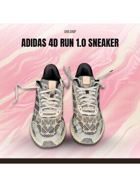 Adidas 4D Run 1.0 Sneakers Size 9 Beige & Black Lightweight Athletic Shoes Mens